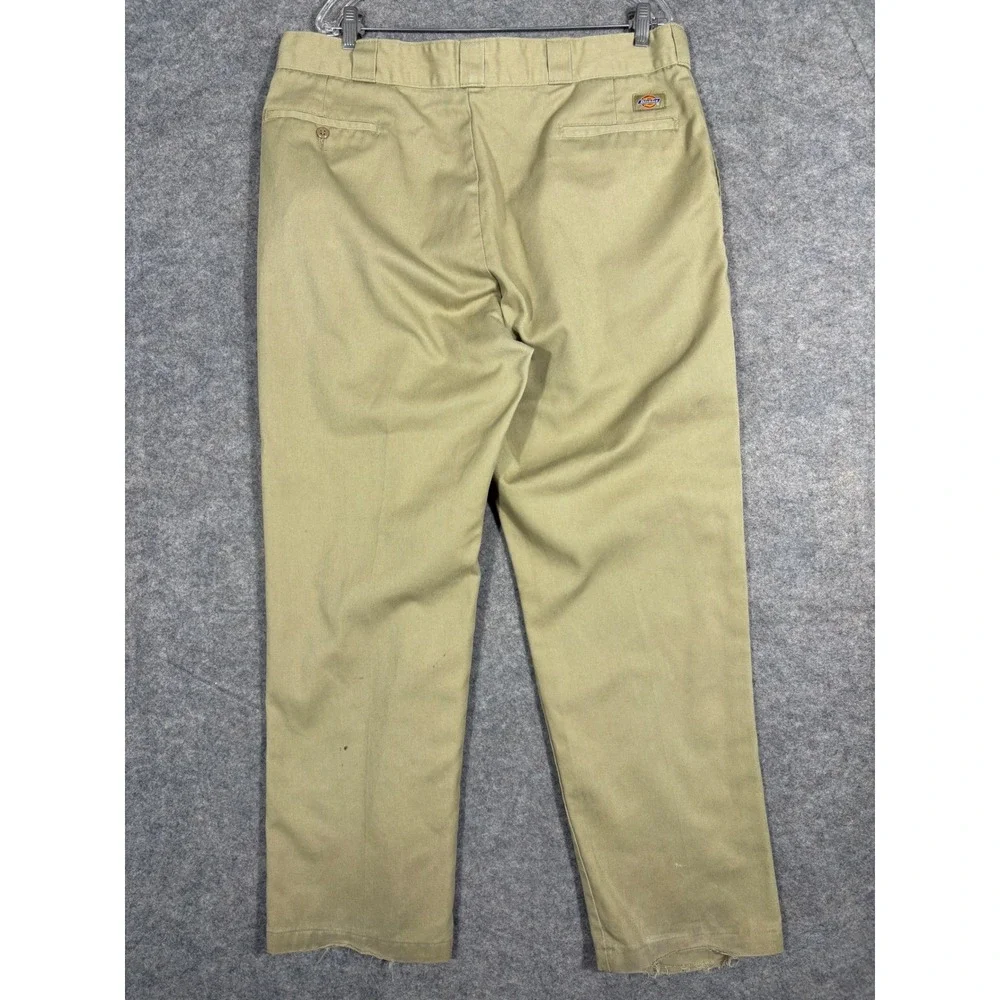 Dickies Men Khaki Straight Fit Work‎ Pants Casual Chino Size 38x32